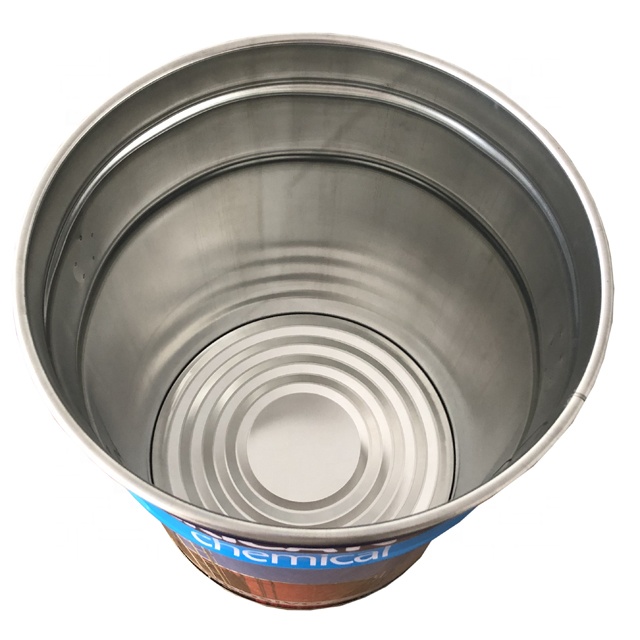 18-liter round steel paint bucket with printed design