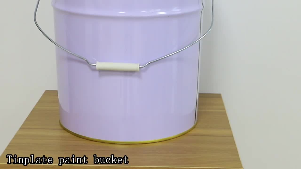 10L paint bucket metal tin bucket with lid lock ring