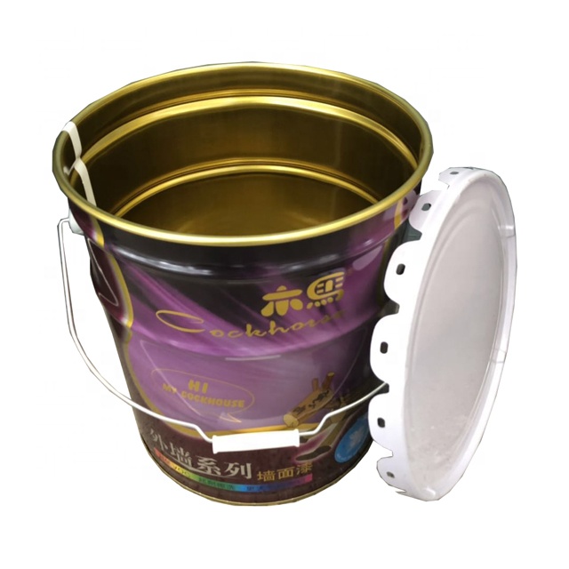 20 liters intellectual tinned paint bucket with lock ring lid
